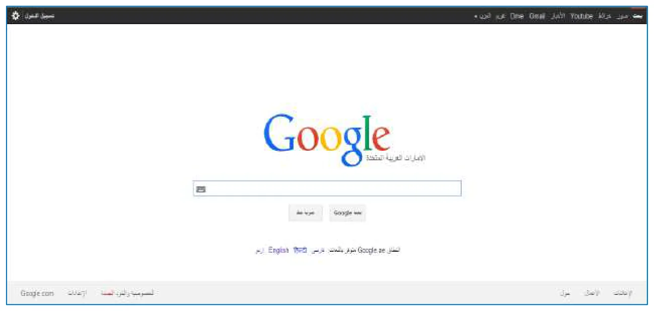 شكل ٥-٦: واجهة محرك البحث كوكل